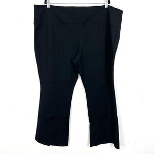 Terra & Sky Stretch Knit Pants Black Pull On Split Hem 4X 28W-30W